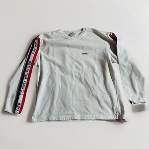 Vintage Tommy Hilfiger sweatshirt Mens XL Spell Out Arms Made In USA FLAWS